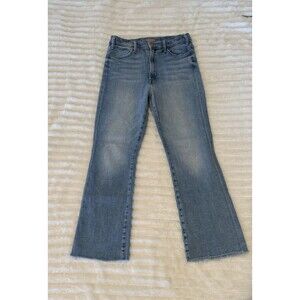 Mother Light Wash “The Hustler” Raw Hem Straight Leg Jeans Womens Size 28